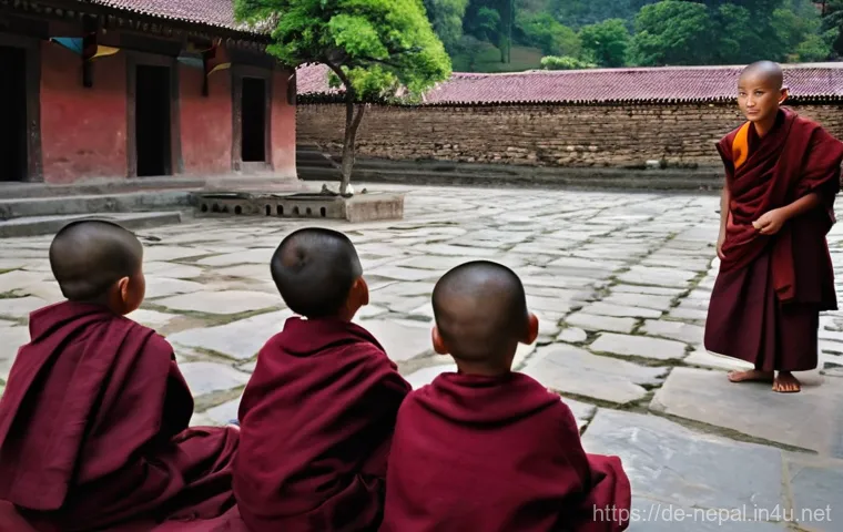 네팔의 오래된 수도원 탐방 - **Prompt:** A serene, ancient Buddhist monastery nestled high in the Nepalese Himalayas at sunrise. ...