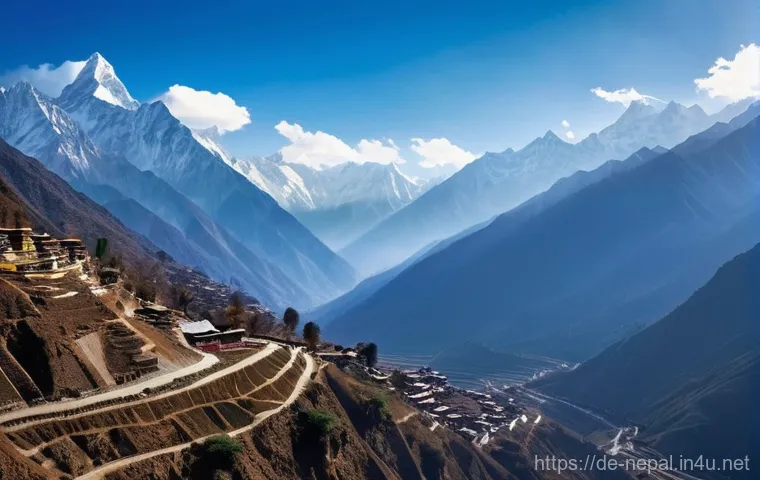 네팔의 오래된 수도원 탐방 - **Prompt:** A lively yet disciplined scene inside a Nepalese monastery school courtyard, focusing on...